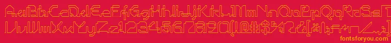 フォントOhiop – 赤い背景にオレンジの文字