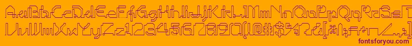 Ohiop-Schriftart – Violette Schriften auf orangefarbenem Hintergrund