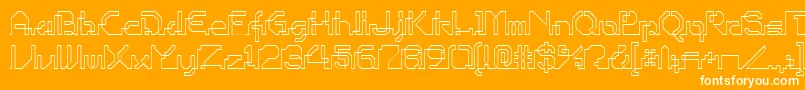Ohiop-fontti – valkoiset fontit oranssilla taustalla