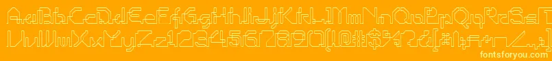 Ohiop-Schriftart – Gelbe Schriften auf orangefarbenem Hintergrund
