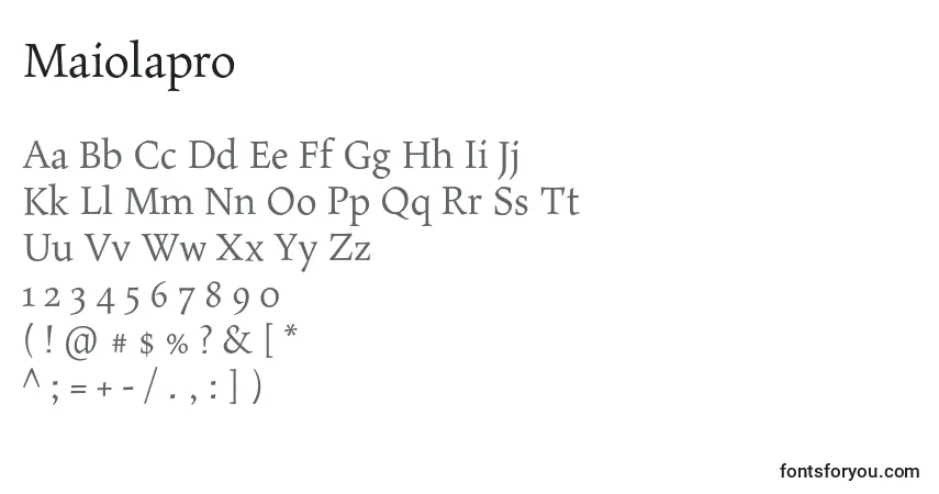Schriftart Maiolapro – Alphabet, Zahlen, spezielle Symbole