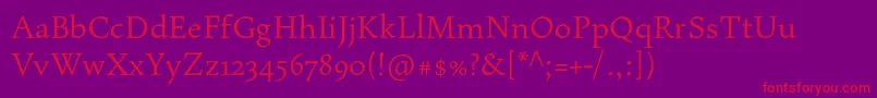 Maiolapro Font – Red Fonts on Purple Background