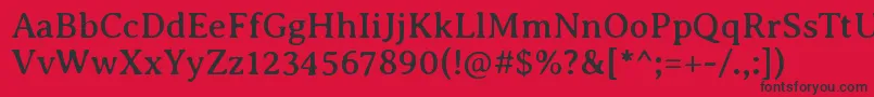 フォントAveriaseriflibreRegular – 赤い背景に黒い文字