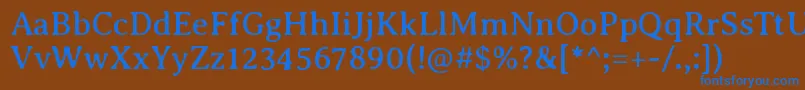 AveriaseriflibreRegular Font – Blue Fonts on Brown Background