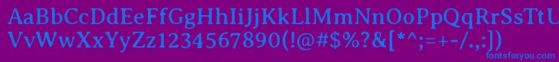 フォントAveriaseriflibreRegular – 紫色の背景に青い文字