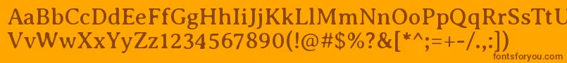 AveriaseriflibreRegular-fontti – ruskeat fontit oranssilla taustalla