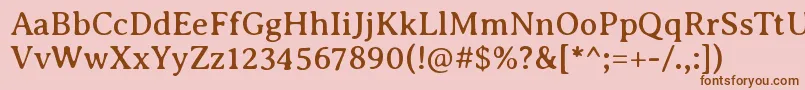 AveriaseriflibreRegular-Schriftart – Braune Schriften auf rosa Hintergrund