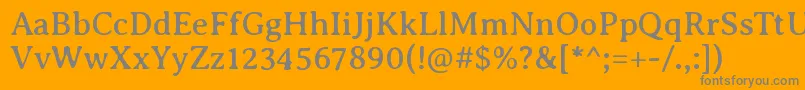 AveriaseriflibreRegular-fontti – harmaat kirjasimet oranssilla taustalla