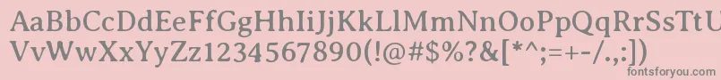 AveriaseriflibreRegular-fontti – harmaat kirjasimet vaaleanpunaisella taustalla