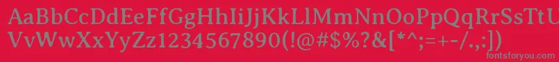 AveriaseriflibreRegular-Schriftart – Graue Schriften auf rotem Hintergrund