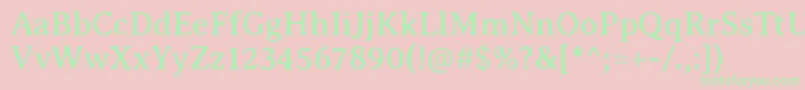 フォントAveriaseriflibreRegular – ピンクの背景に緑の文字