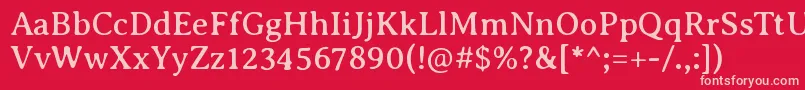 AveriaseriflibreRegular-fontti – vaaleanpunaiset fontit punaisella taustalla