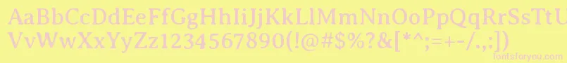 AveriaseriflibreRegular Font – Pink Fonts on Yellow Background