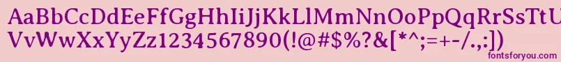 AveriaseriflibreRegular Font – Purple Fonts on Pink Background