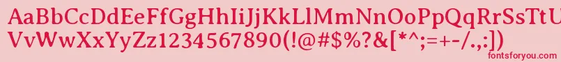 AveriaseriflibreRegular-fontti – punaiset fontit vaaleanpunaisella taustalla