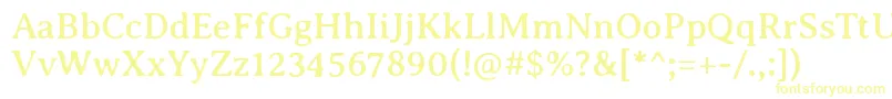 Шрифт AveriaseriflibreRegular – жёлтые шрифты на белом фоне