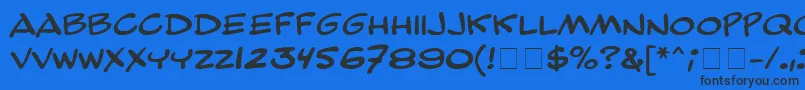 ComicStripMn Font – Black Fonts on Blue Background