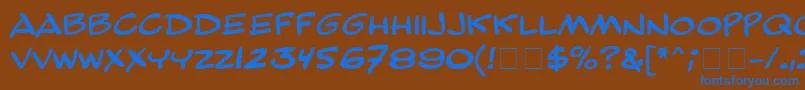 ComicStripMn Font – Blue Fonts on Brown Background