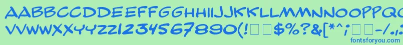 ComicStripMn Font – Blue Fonts on Green Background