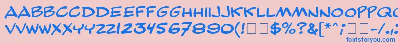 ComicStripMn Font – Blue Fonts on Pink Background