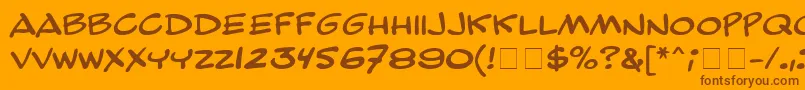 ComicStripMn Font – Brown Fonts on Orange Background