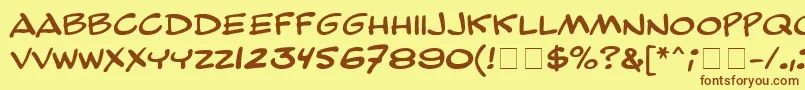 ComicStripMn Font – Brown Fonts on Yellow Background