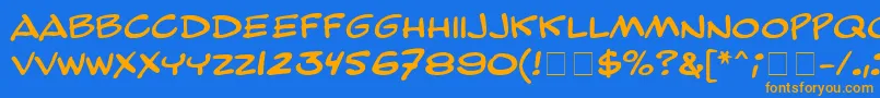 ComicStripMn Font – Orange Fonts on Blue Background