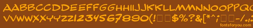 ComicStripMn Font – Orange Fonts on Brown Background