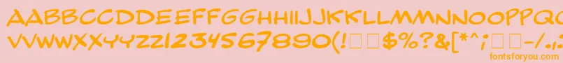 ComicStripMn Font – Orange Fonts on Pink Background
