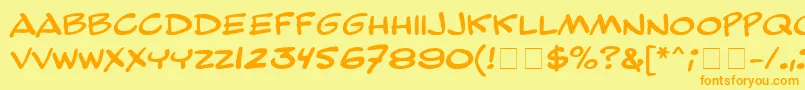 ComicStripMn Font – Orange Fonts on Yellow Background