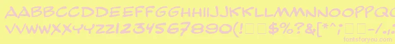 ComicStripMn Font – Pink Fonts on Yellow Background