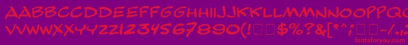 ComicStripMn Font – Red Fonts on Purple Background