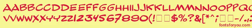 ComicStripMn Font – Red Fonts on Yellow Background