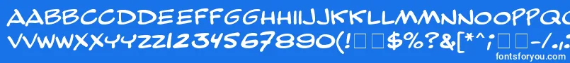 ComicStripMn Font – White Fonts on Blue Background