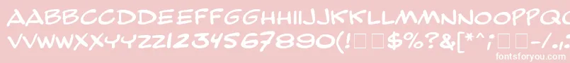 ComicStripMn Font – White Fonts on Pink Background