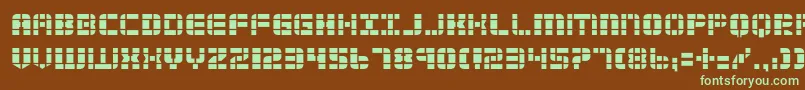 フォント2tech2 – 緑色の文字が茶色の背景にあります。