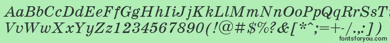 フォントSchooldlItalic – 緑の背景に黒い文字