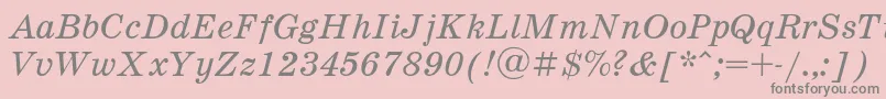 SchooldlItalic-Schriftart – Graue Schriften auf rosa Hintergrund