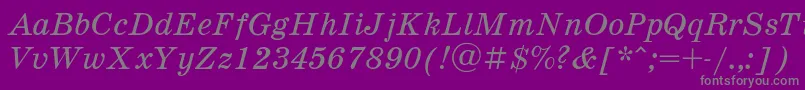 フォントSchooldlItalic – 紫の背景に灰色の文字