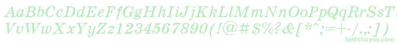 SchooldlItalic-Schriftart – Grüne Schriften auf weißem Hintergrund
