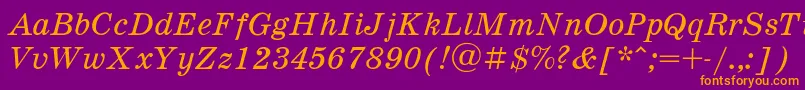 SchooldlItalic Font – Orange Fonts on Purple Background