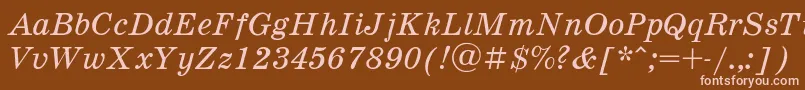 Шрифт SchooldlItalic – розовые шрифты на коричневом фоне