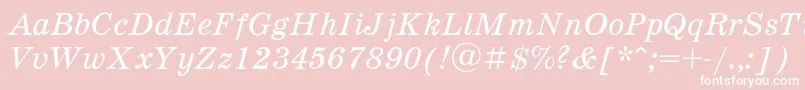 Fonte SchooldlItalic – fontes brancas em um fundo rosa