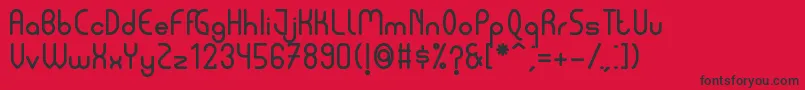 フォントPycuaf – 赤い背景に黒い文字