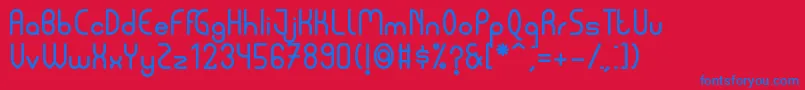 Pycuaf Font – Blue Fonts on Red Background