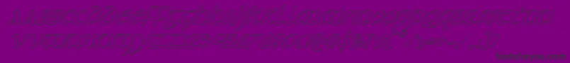 Foucaultoutital-Schriftart – Schwarze Schriften auf violettem Hintergrund