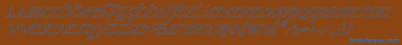 Foucaultoutital Font – Blue Fonts on Brown Background