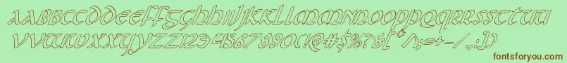 Foucaultoutital Font – Brown Fonts on Green Background