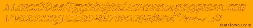 Foucaultoutital Font – Brown Fonts on Orange Background