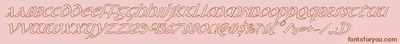 Foucaultoutital Font – Brown Fonts on Pink Background